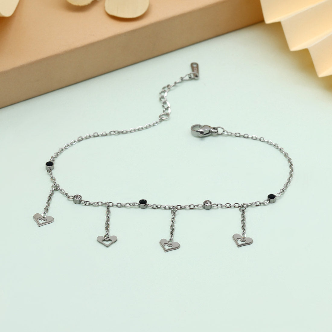 Polished Silver Color Stainless Steel Silver Plated Demi Fine Bracelet Jewellery GetGlit