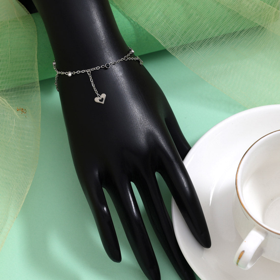 Polished Silver Color Stainless Steel Silver Plated Demi Fine Bracelet Jewellery GetGlit