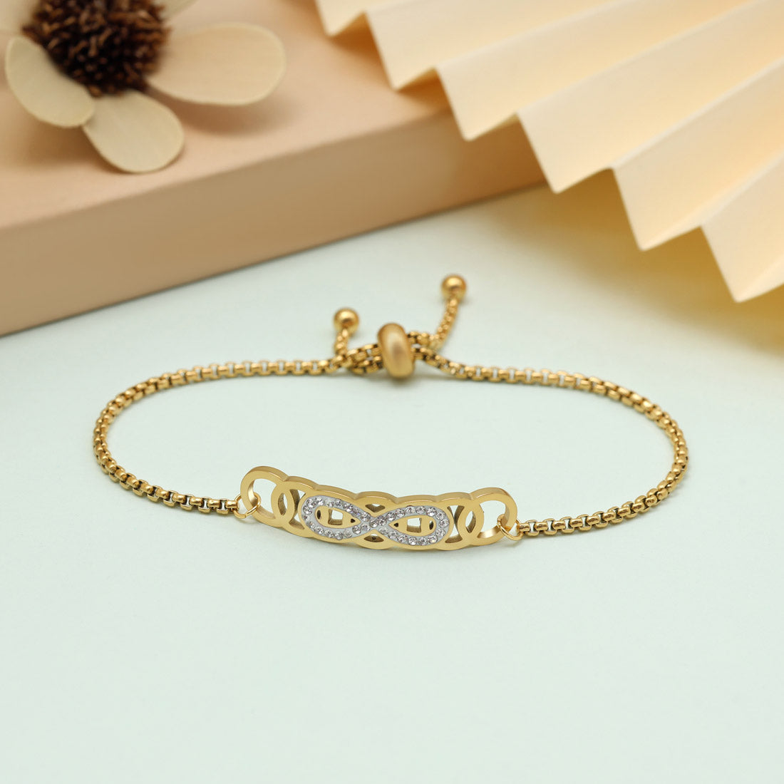 Royal Gold Color Stainless Steel 18k Gold Plated Demi Fine Bracelet Jewellery GetGlit