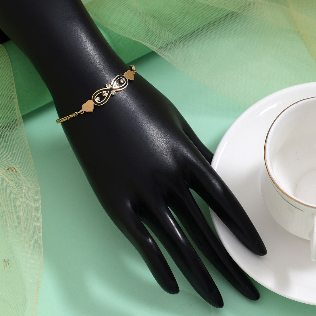 Sleek Matte Black Color Stainless Steel 18k Gold Plated Demi Fine Bracelet Jewellery GetGlit