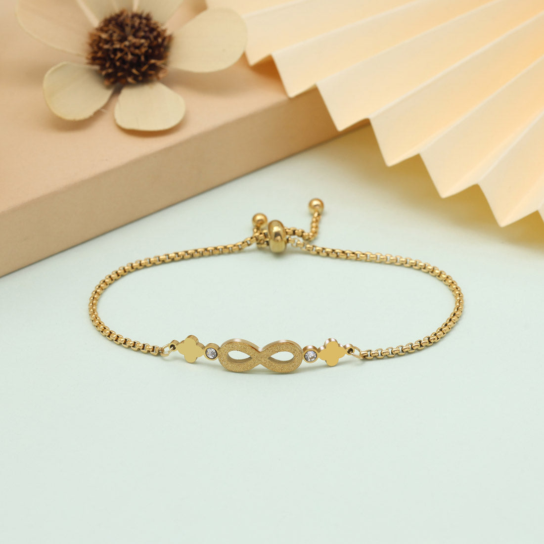 Bright Gold Color Stainless Steel 18k Gold Plated Demi Fine Bracelet Jewellery GetGlit