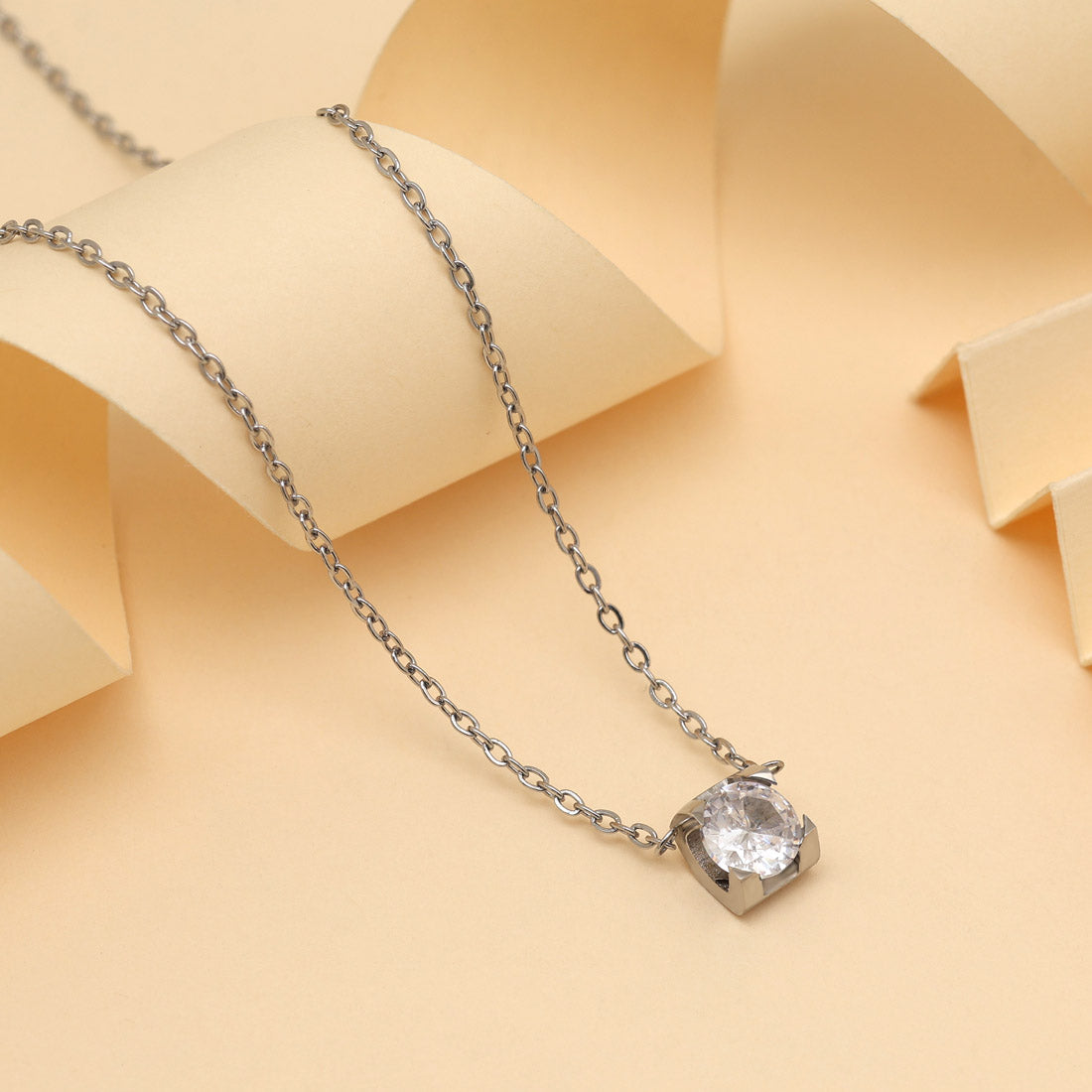 Silver Color Stainless Steel Silver Plated Demi Fine Pendant Jewellery GetGlit