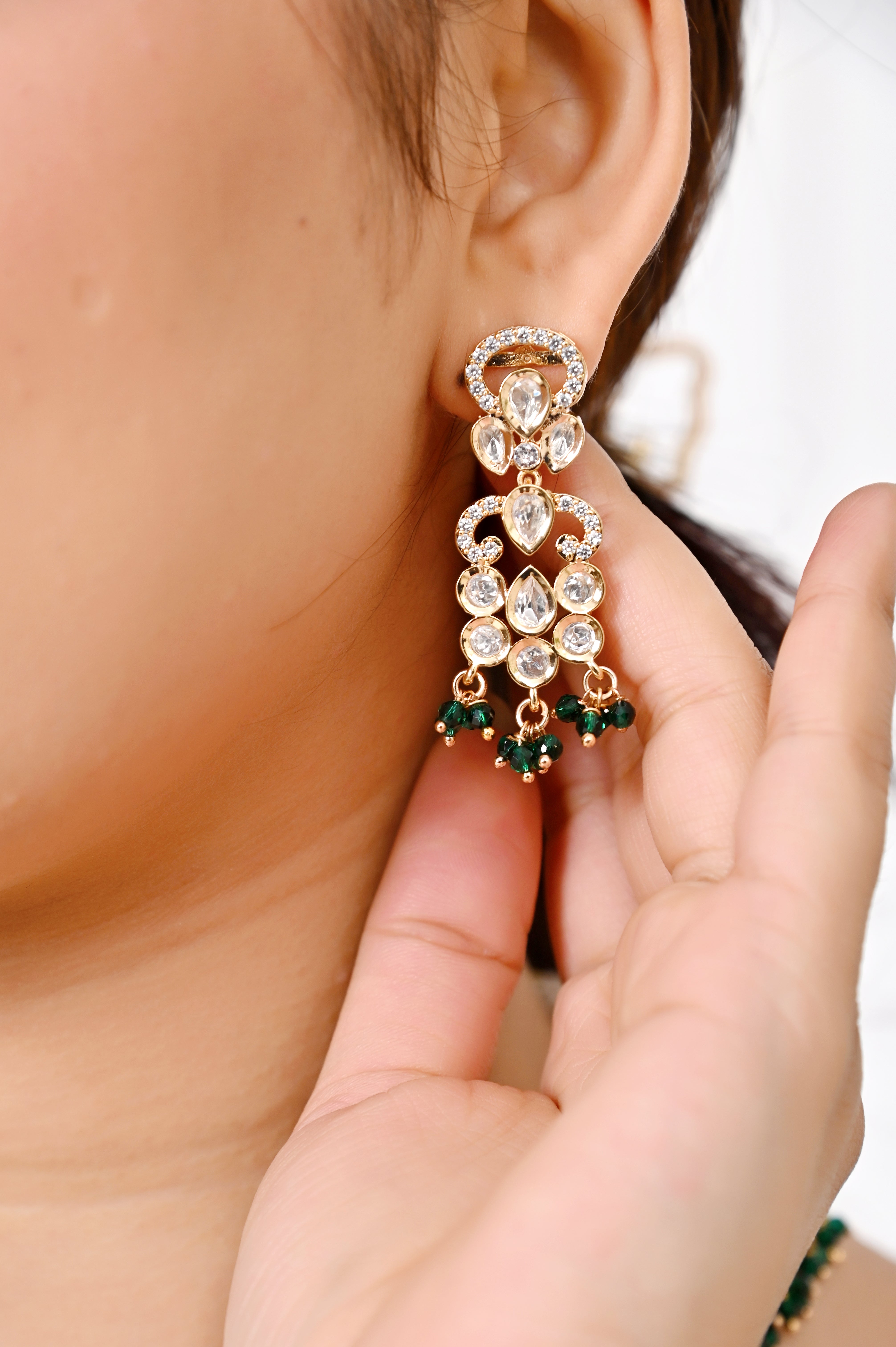 Green American Diamond Designer Necklace Jewellery GetGlit