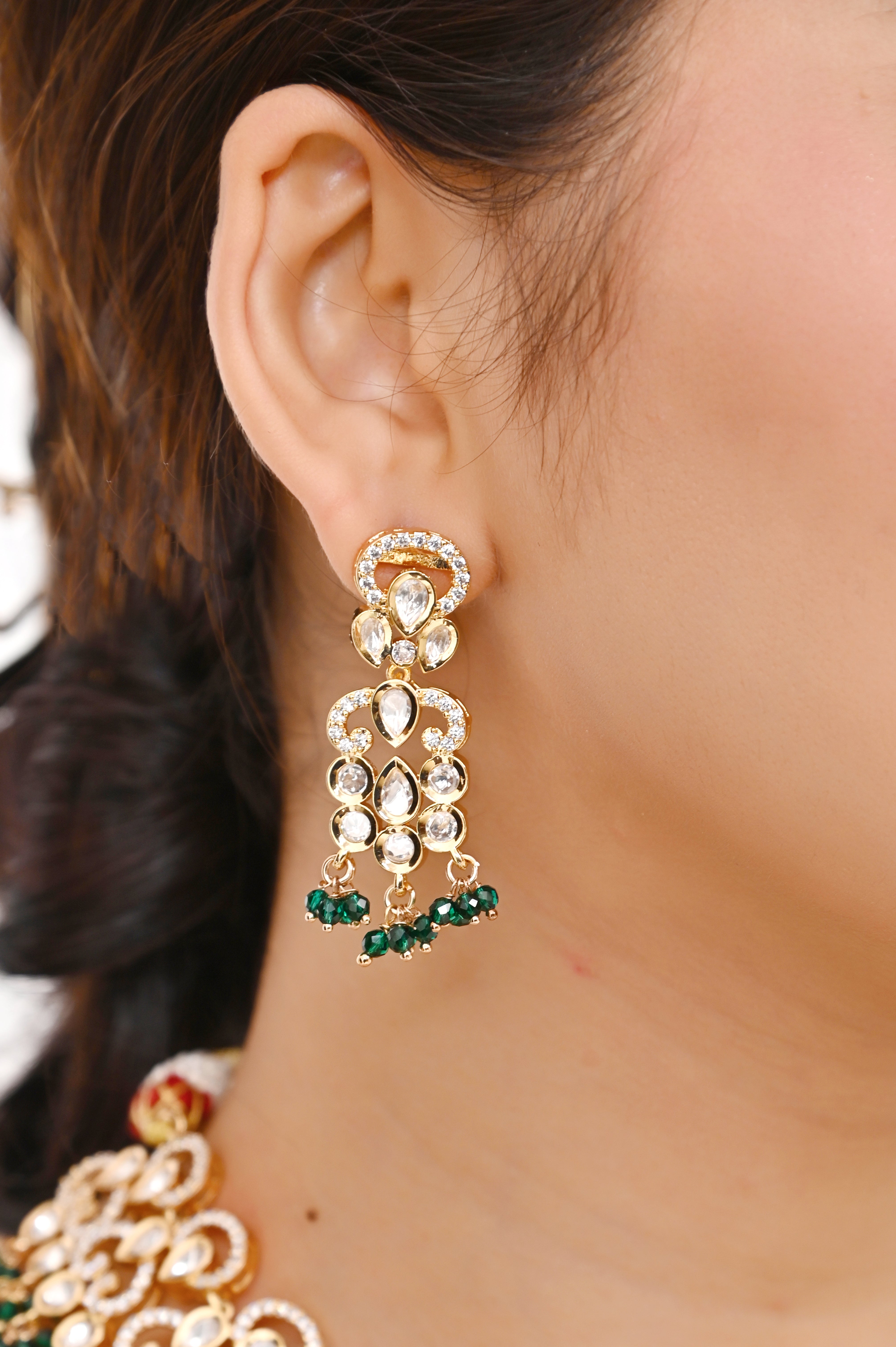 Green American Diamond Designer Necklace Jewellery GetGlit