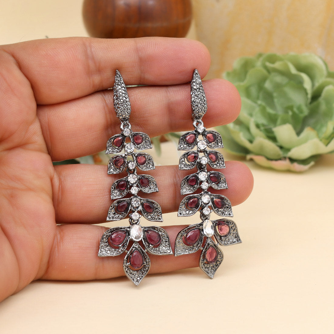 Magenta Color Fashion Earrings Jewellery GetGlit