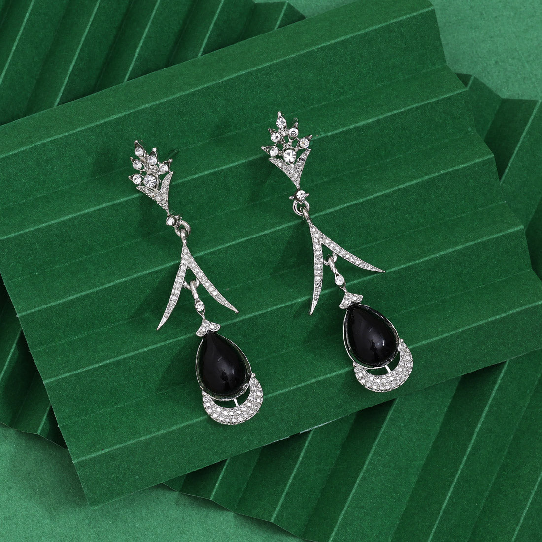 Black Color Fashion Earrings With A Bold And Timeless Appeal Jewellery GetGlit