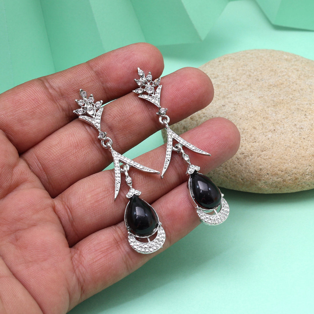 Black Color Fashion Earrings With A Bold And Timeless Appeal Jewellery GetGlit