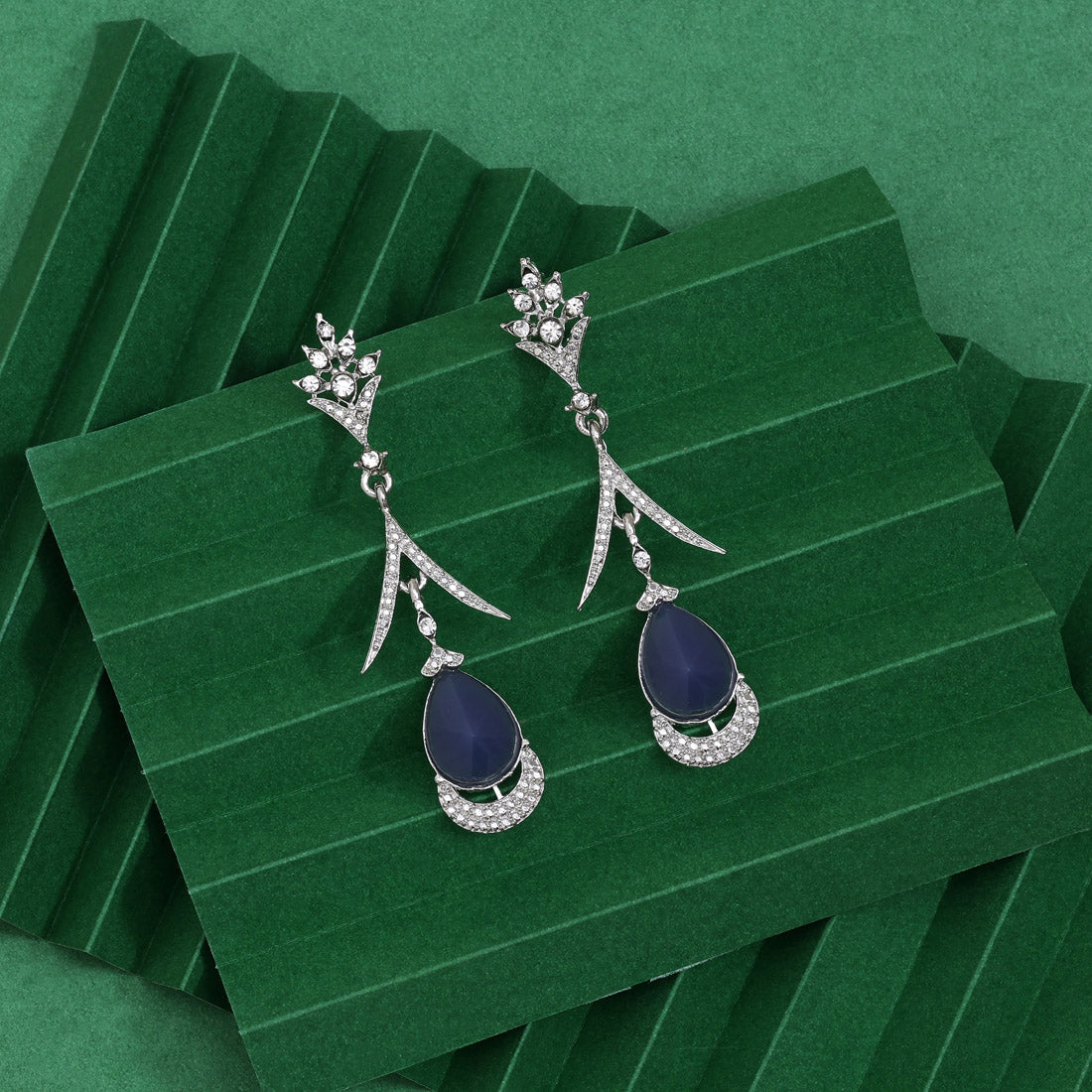 Blue Color Fashion Earrings For Elegant Evening And Casual Occasions Jewellery GetGlit
