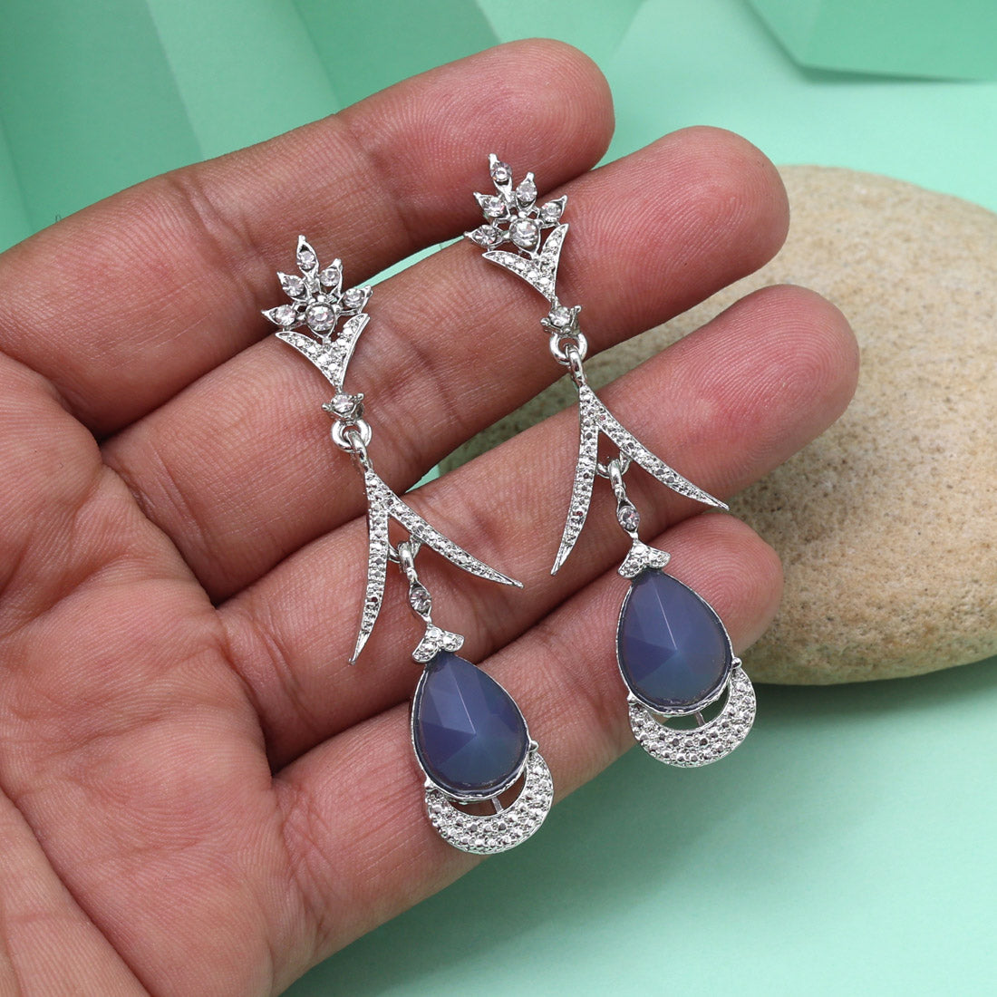 Blue Color Fashion Earrings For Elegant Evening And Casual Occasions Jewellery GetGlit