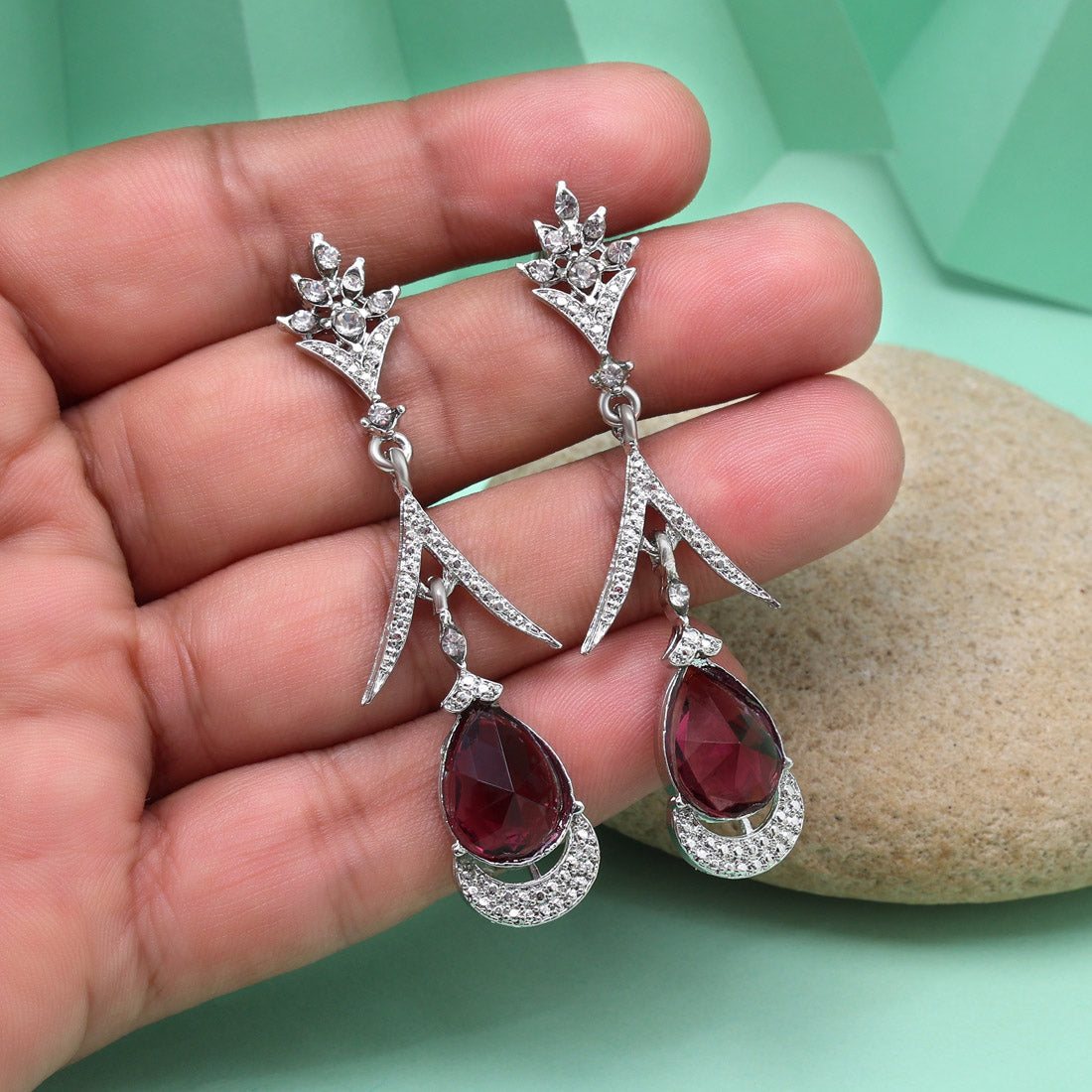 Magenta Color Fashion Earrings Perfect For Parties And Special Events Jewellery GetGlit