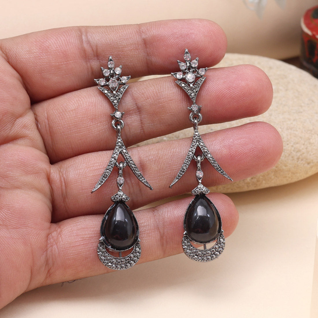 Black Color Fashion Earrings Designed For Classic Sophistication And Grace Jewellery GetGlit