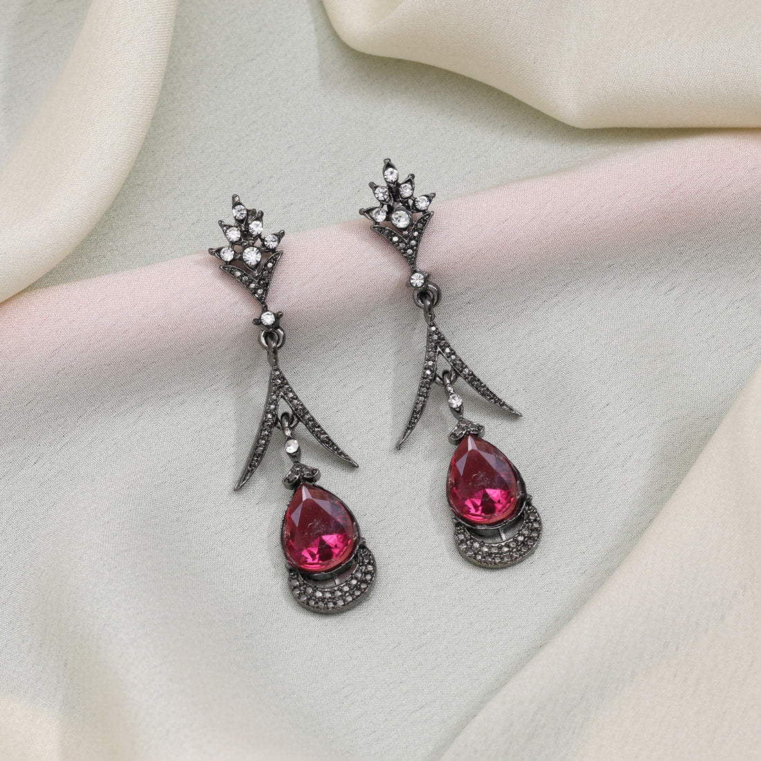 Magenta Color Fashion Earrings With Sparkling Accents For Glamorous Nights Jewellery GetGlit