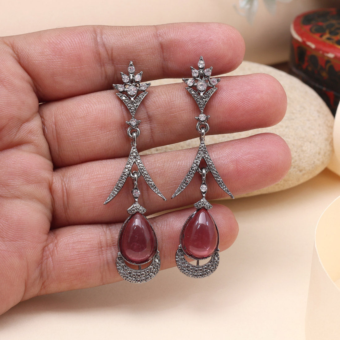 Pink Color Fashion Earrings Featuring Delicate Charm And Feminine Style Jewellery GetGlit