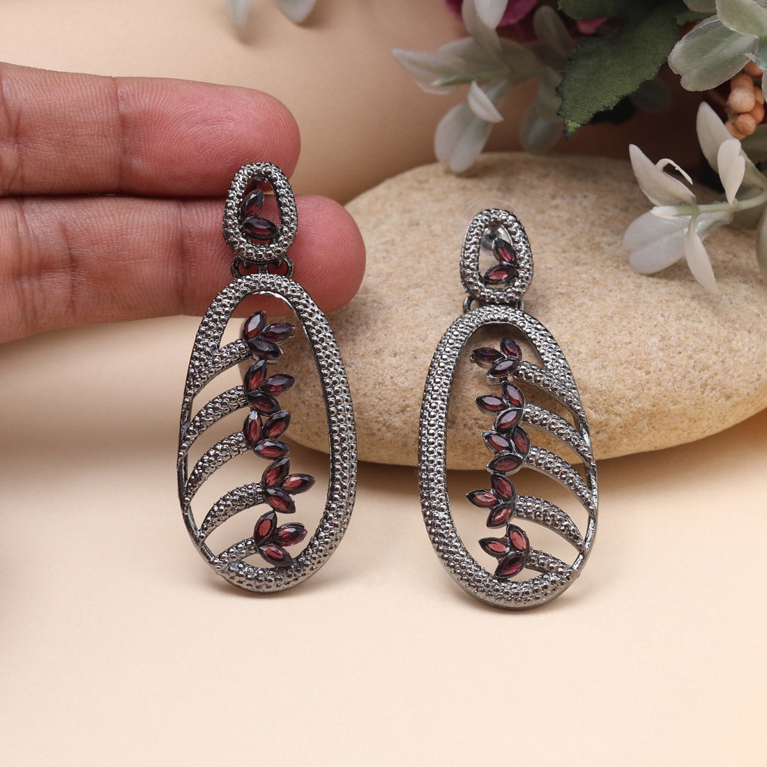 Magenta Color Fashion Earrings With Eye-Catching Shine And Bold Features Jewellery GetGlit