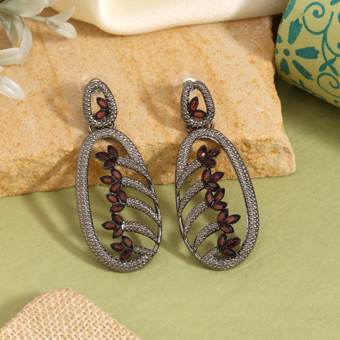 Magenta Color Fashion Earrings With Eye-Catching Shine And Bold Features Jewellery GetGlit