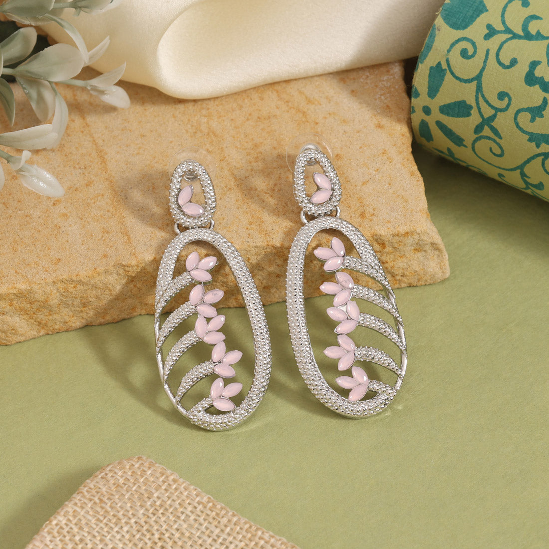 Pink Color Fashion Earrings Designed For A Youthful And Chic Statement Jewellery GetGlit