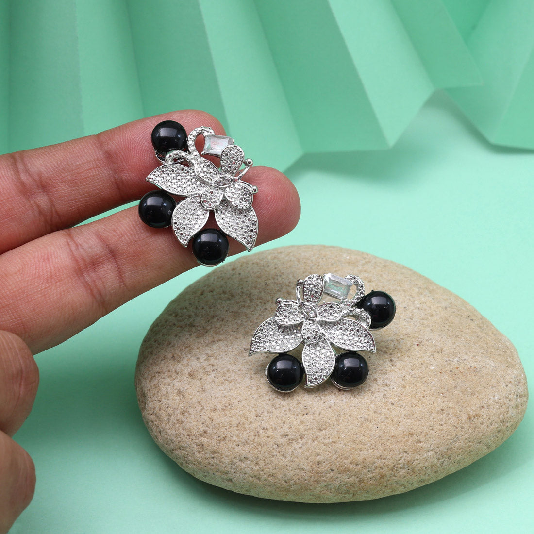 Black Color Fashion Earrings With Minimalist Design For Daily Wear Jewellery GetGlit
