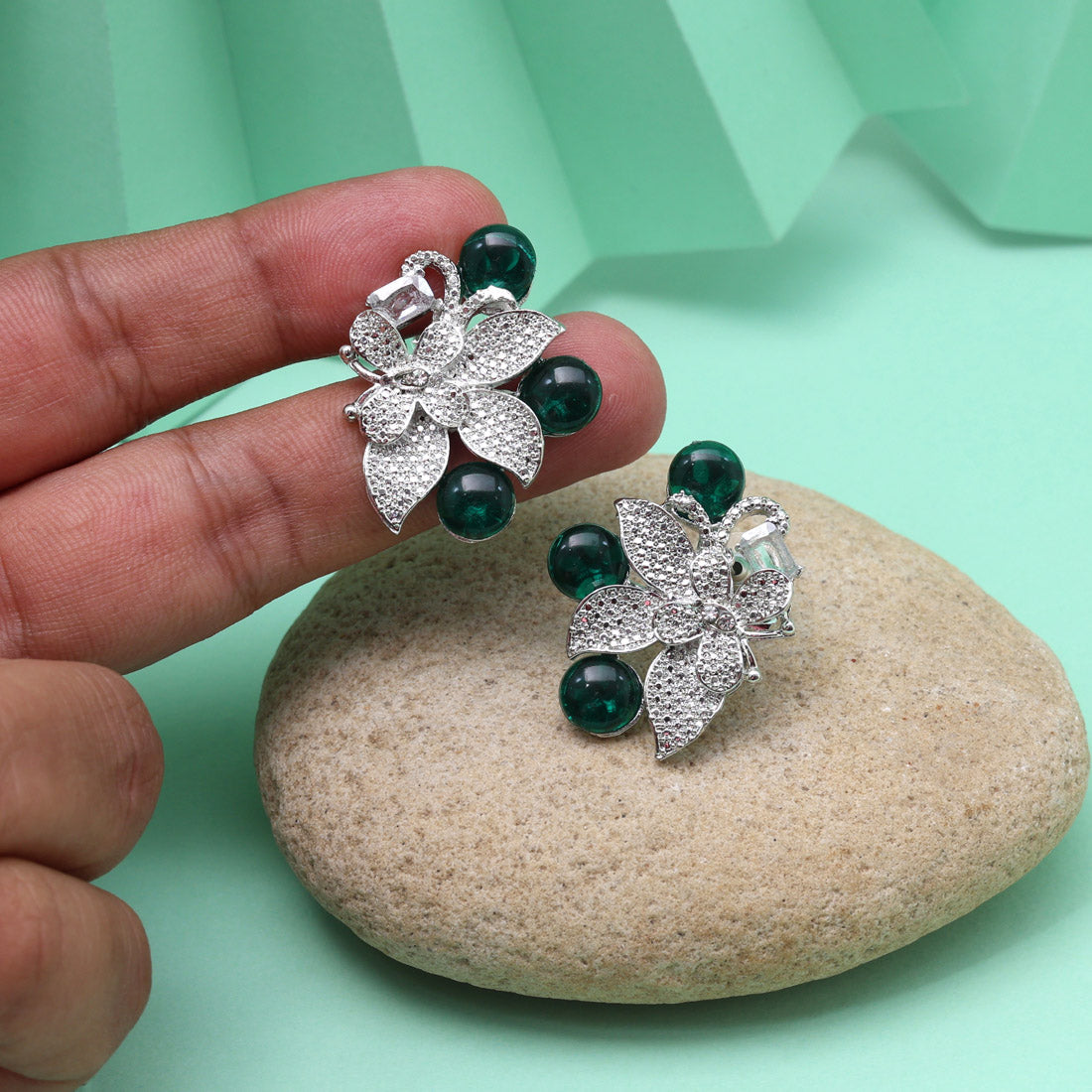 Green Color Fashion Earrings That Add Color To Monochrome Outfits Jewellery GetGlit