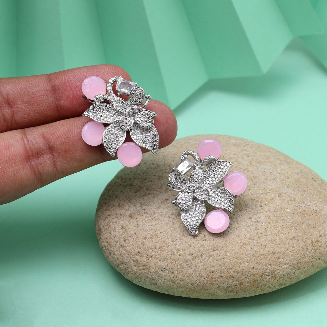 Pink Color Fashion Earrings With Soft Finish For A Romantic Look Jewellery GetGlit