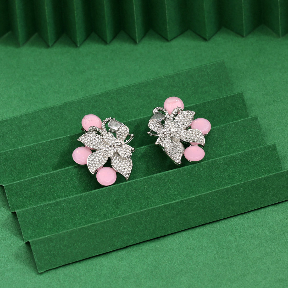 Pink Color Fashion Earrings With Soft Finish For A Romantic Look Jewellery GetGlit