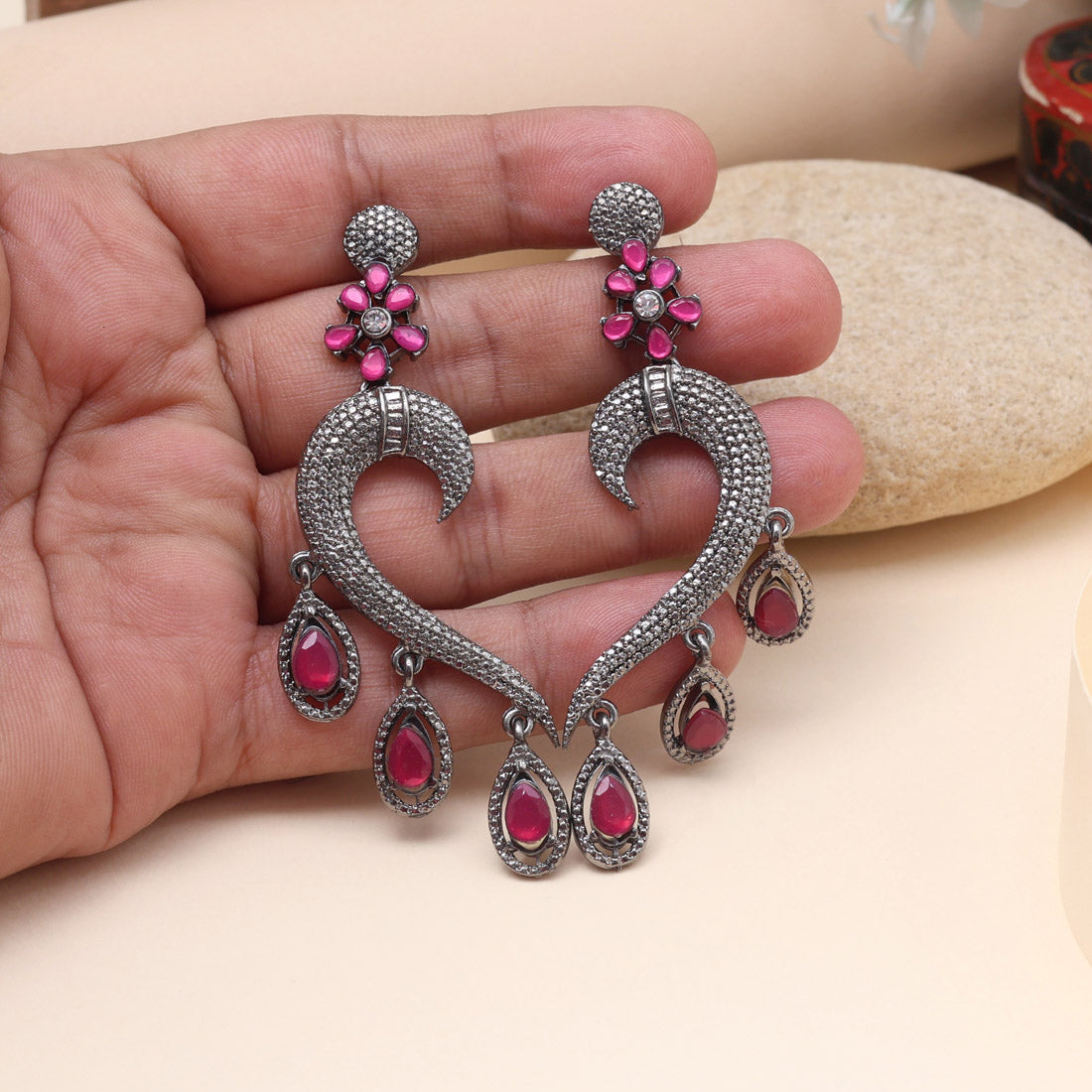 Rani Color Fashion Earrings Crafted For Royal-Inspired Traditional Jewelry Appeal Jewellery GetGlit