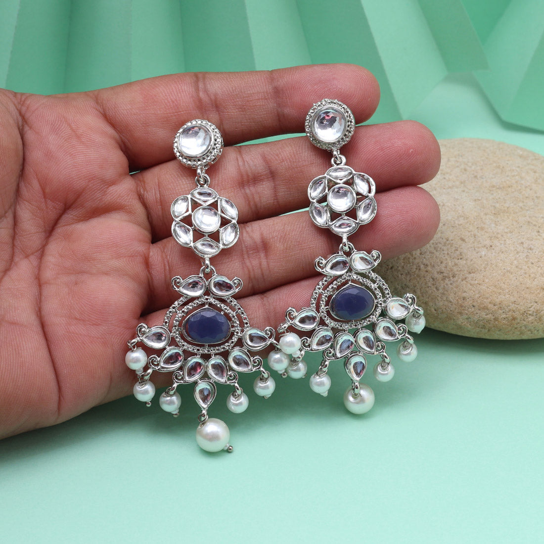 Blue Color Fashion Earrings Giving You A Cool And Contemporary Style Jewellery GetGlit
