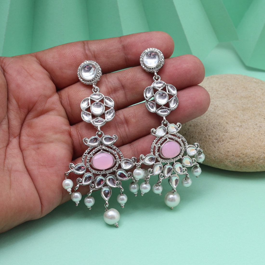Pink Color Fashion Earrings For Flirty Dates And Soft Fashion Looks Jewellery GetGlit