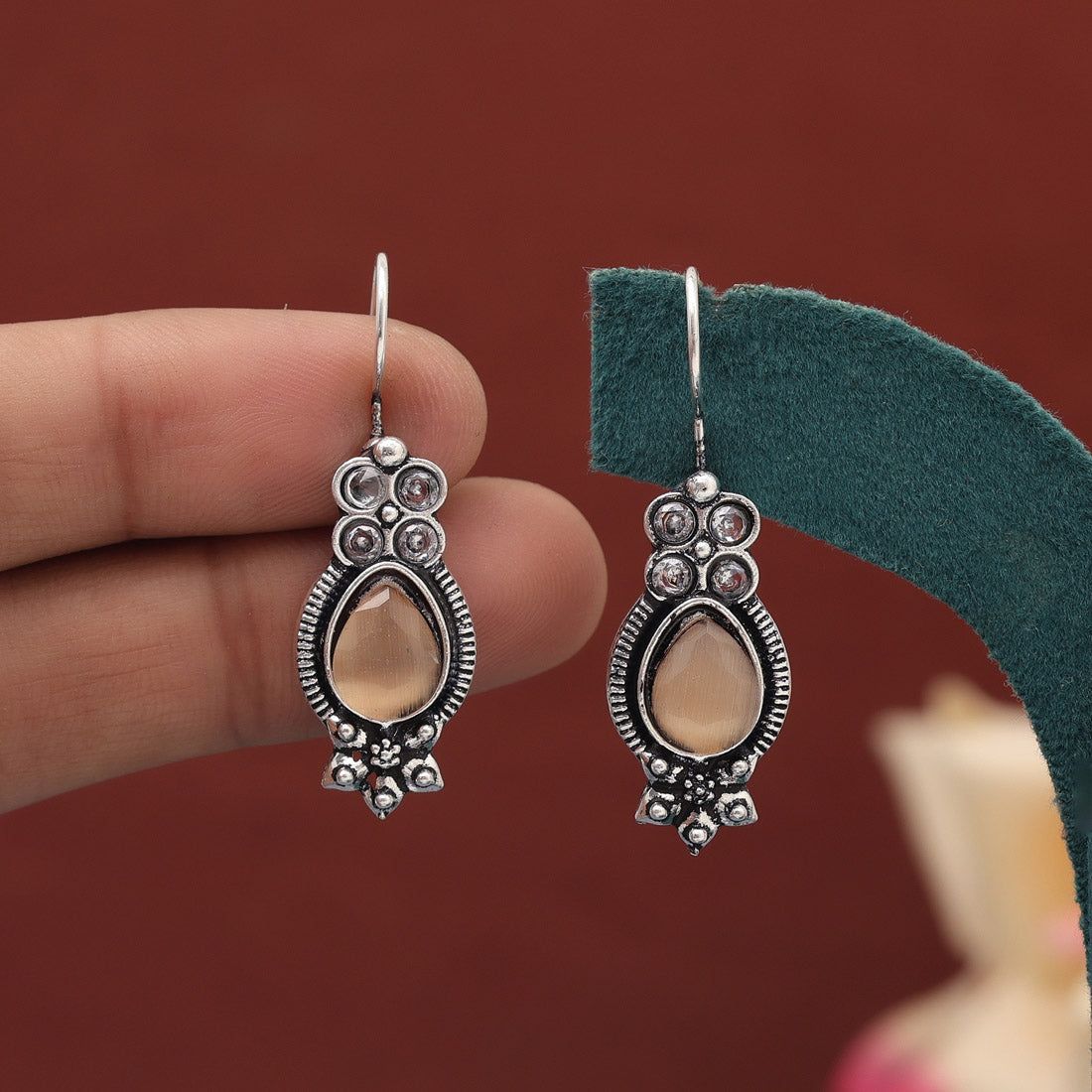 Assorted Color 12 Pairs Of Oxidised Earrings Jewellery GetGlit