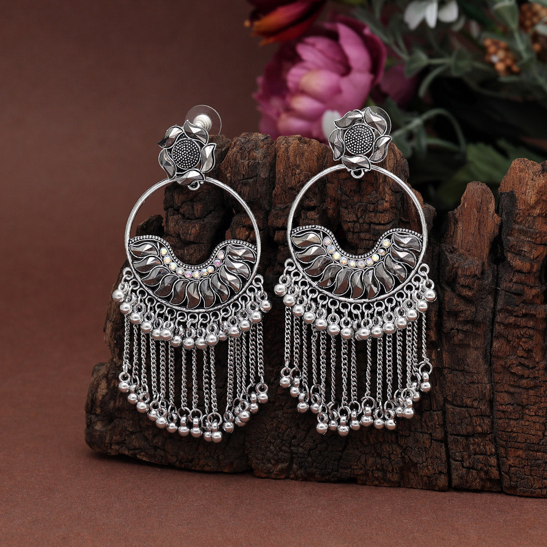 Silver Color Oxidised Earrings Jewellery GetGlit