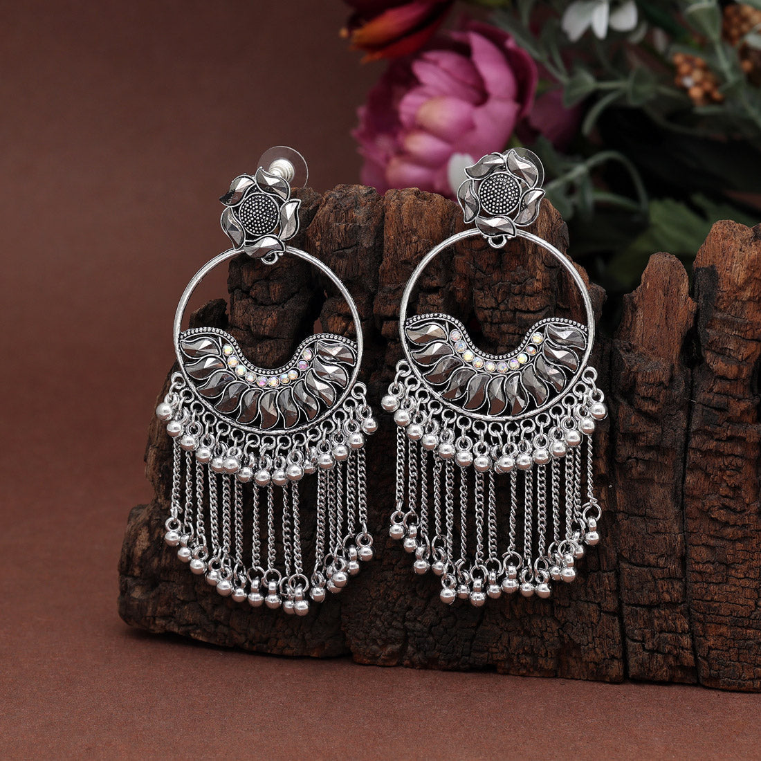 Silver Color Oxidised Earrings (GSE2901SLV) Jewelry GlitStudio   