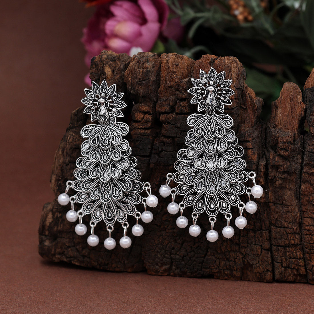 Silver Color Oxidised Earrings (GSE2908SLV) Jewelry GlitStudio   