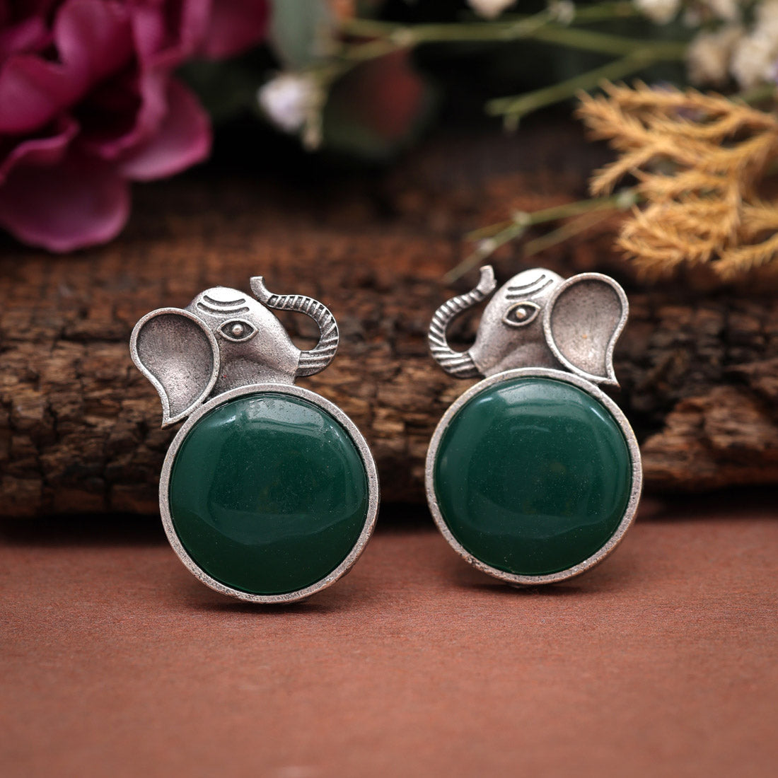 Green Color  Oxidised Earrings (GSE2916GRN) Jewelry GlitStudio   