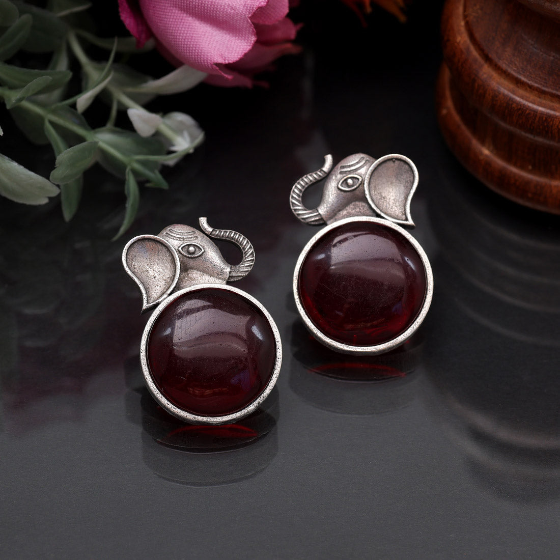 Maroon Color  Oxidised Earrings (GSE2916MRN) Jewelry GlitStudio   
