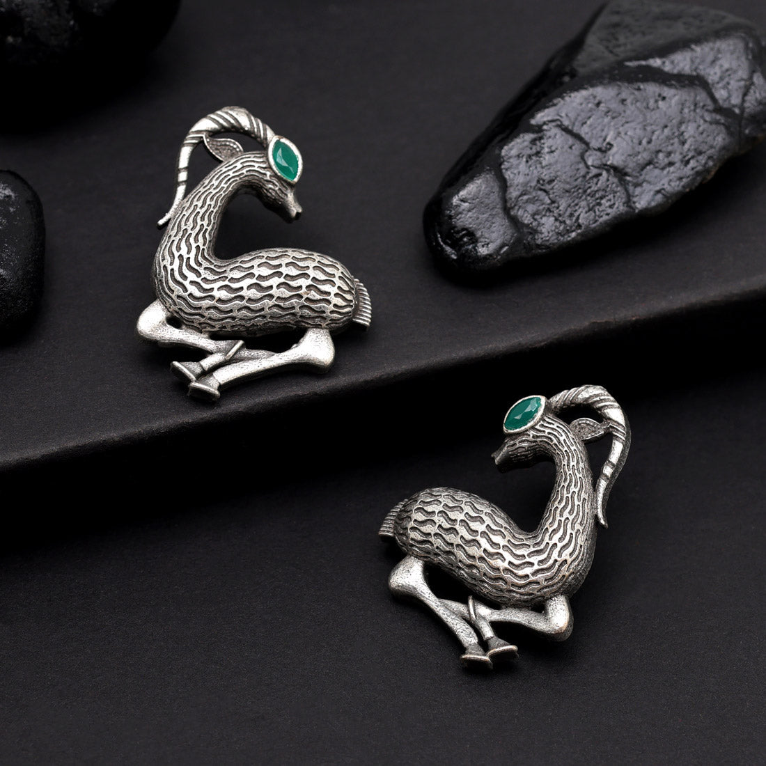 Green Color Oxidised Earrings Jewellery GetGlit