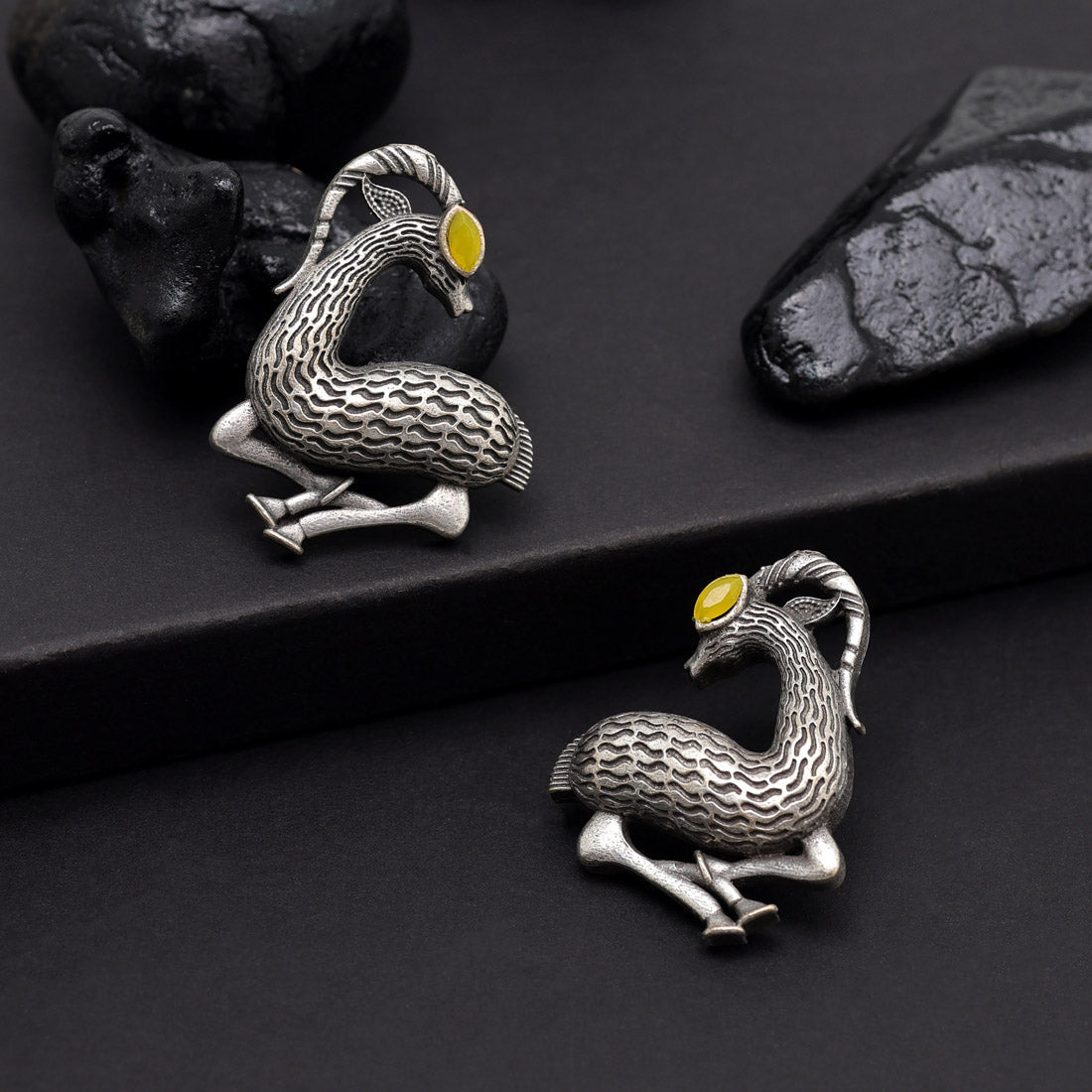 Yellow Color Oxidised Earrings Jewellery GetGlit
