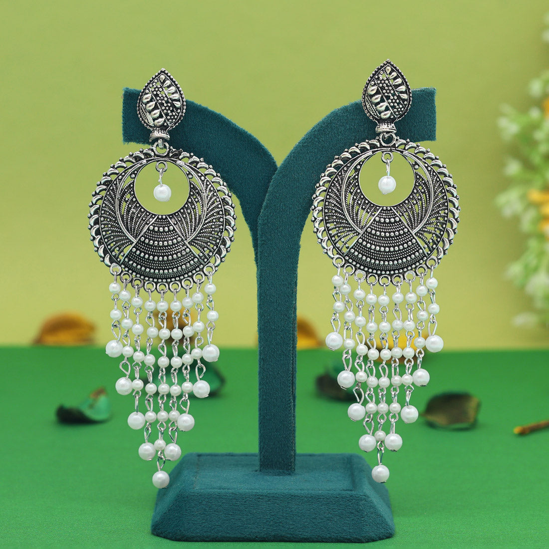 Silver Color Oxidised Earrings (GSE2978SLV) Jewellery GetGlit
