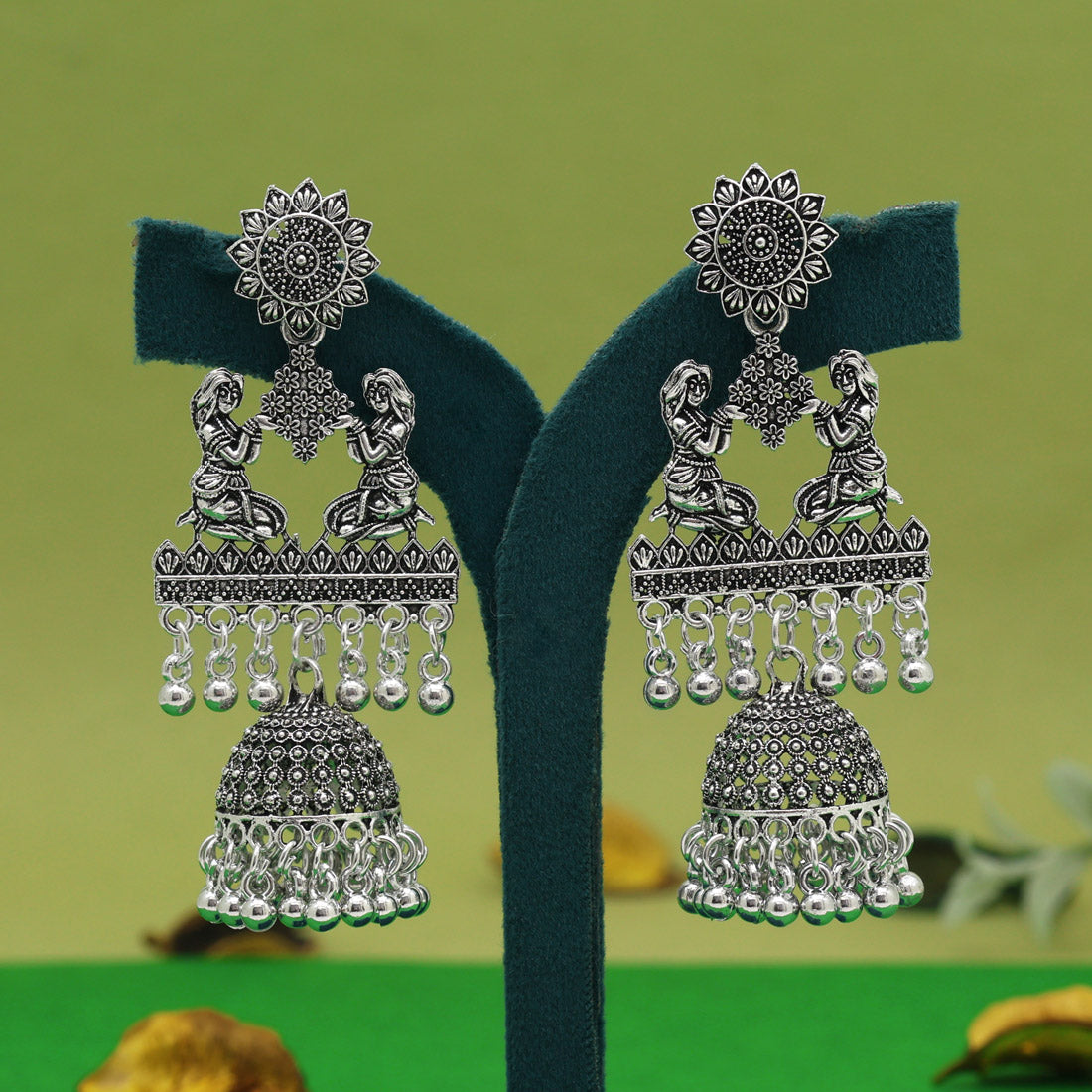 Silver Color Oxidised Earrings (GSE3047SLV) Jewellery GetGlit