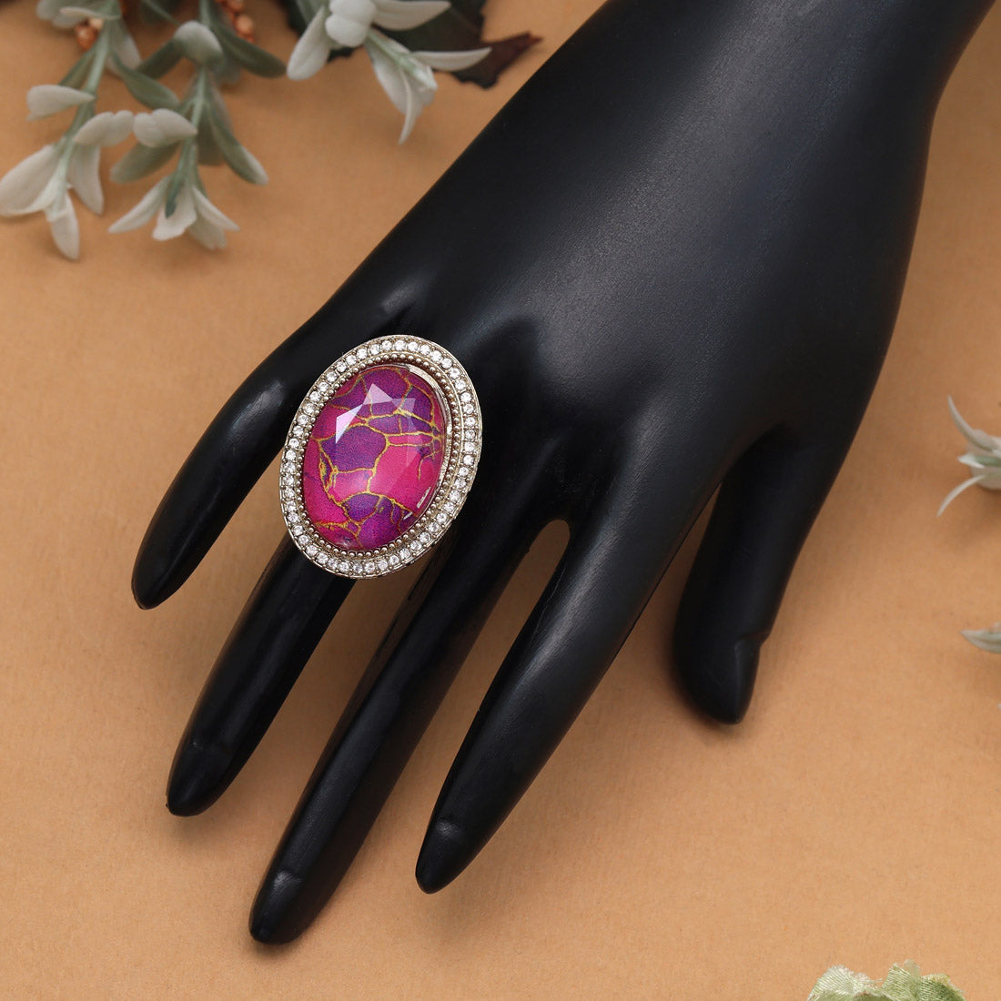 Regal Rani Color Kundan Ring For Women Jewellery GetGlit