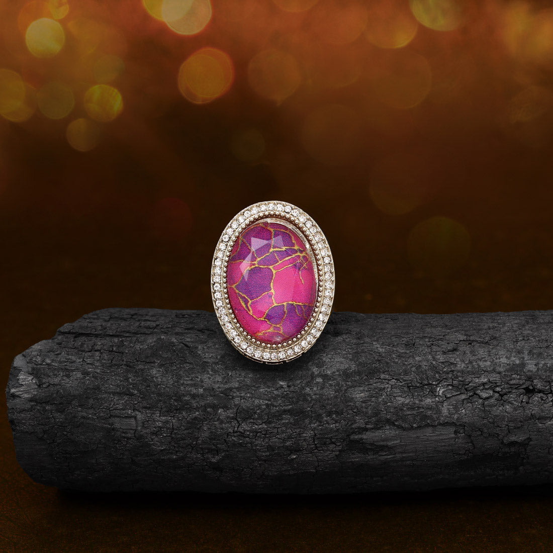 Regal Rani Color Kundan Ring For Women Jewellery GetGlit