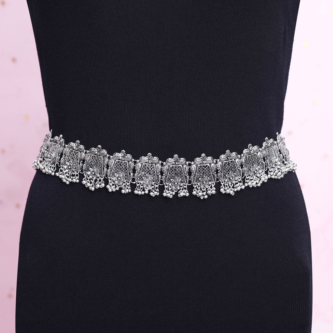 Silver Color Oxidised Kamarband (KMBND508SLV) Jewellery GetGlit