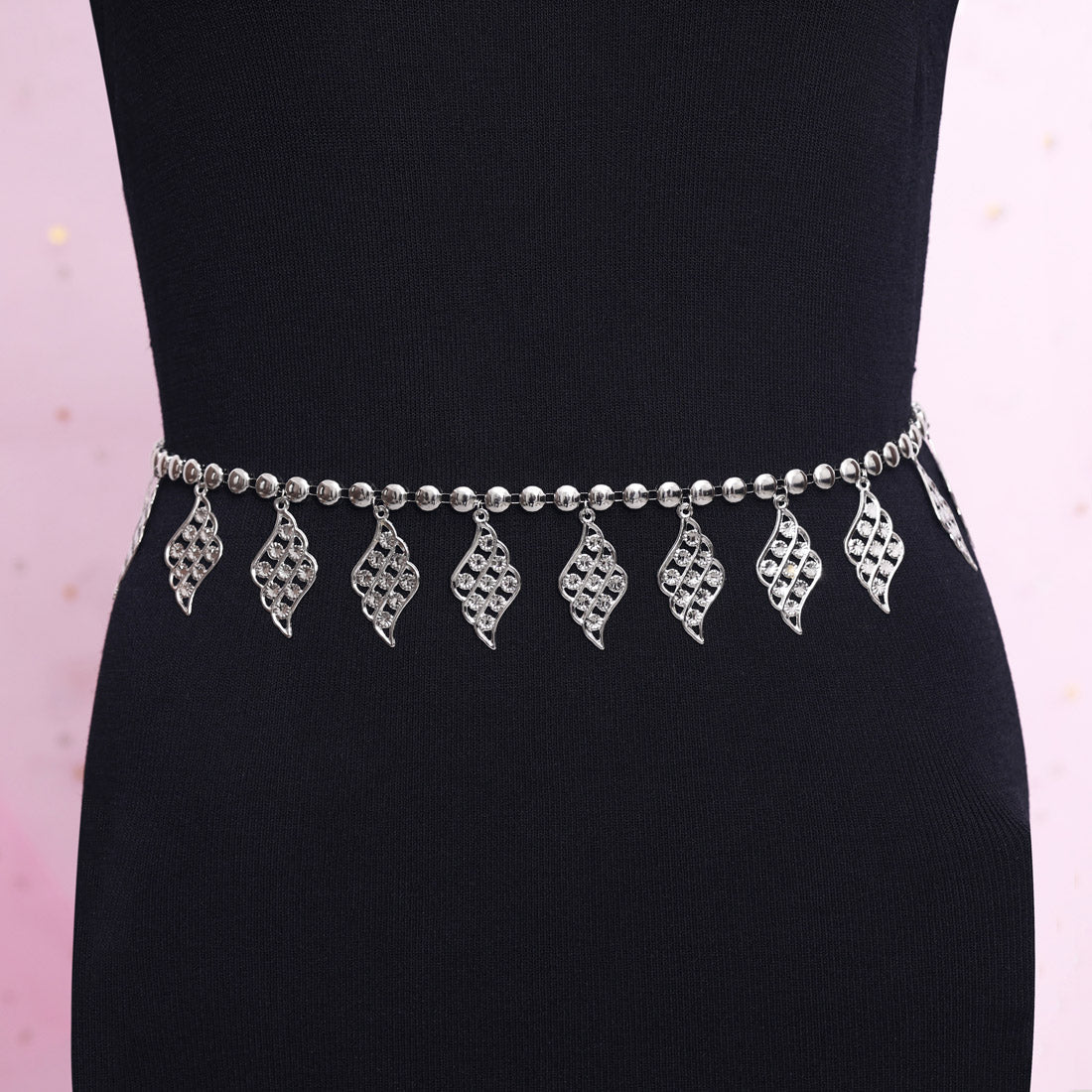 Silver Color Oxidised Kamarband (KMBND515SLV) Jewellery GetGlit