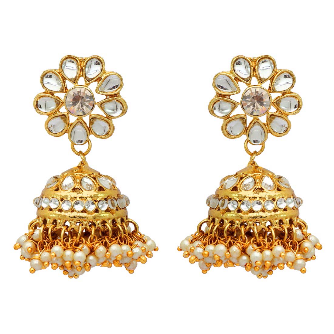 Peach Color Choker Kundan Necklace Set Jewellery GetGlit