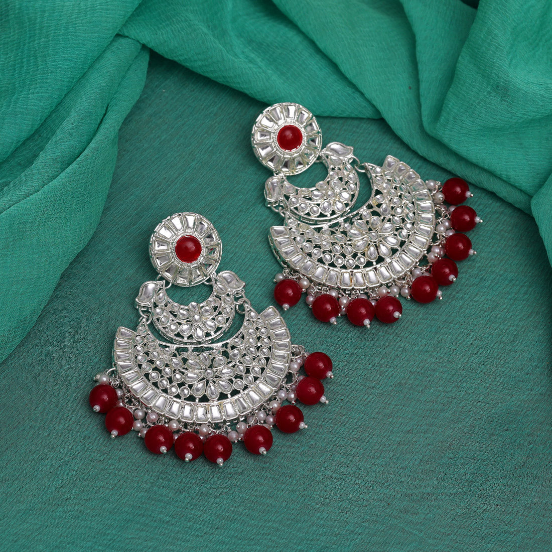 Maroon Color Choker Kundan Necklace Set Jewellery GetGlit
