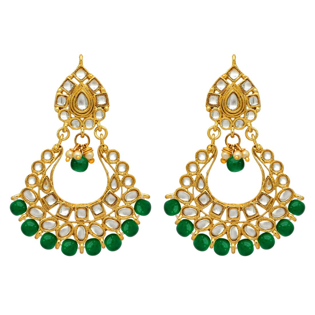 Green Color Kundan Choker Necklace Set Jewellery GetGlit