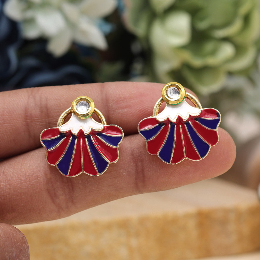 Maroon Color Meenakari Earrings Jewellery GetGlit