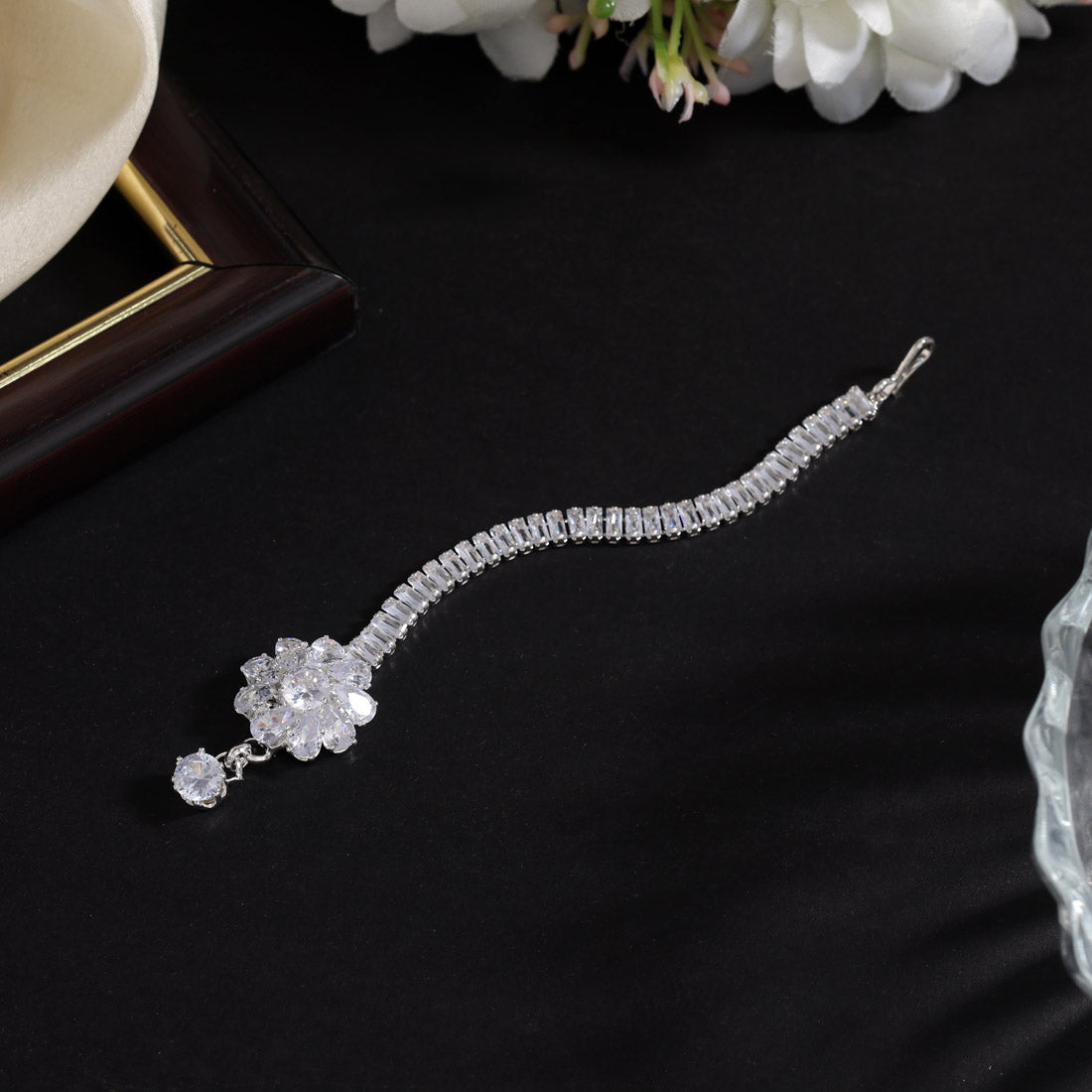 Silver Color 6 Pieces Combo Of Stone Maang Tikka (MTK321CMB) Jewellery GetGlit