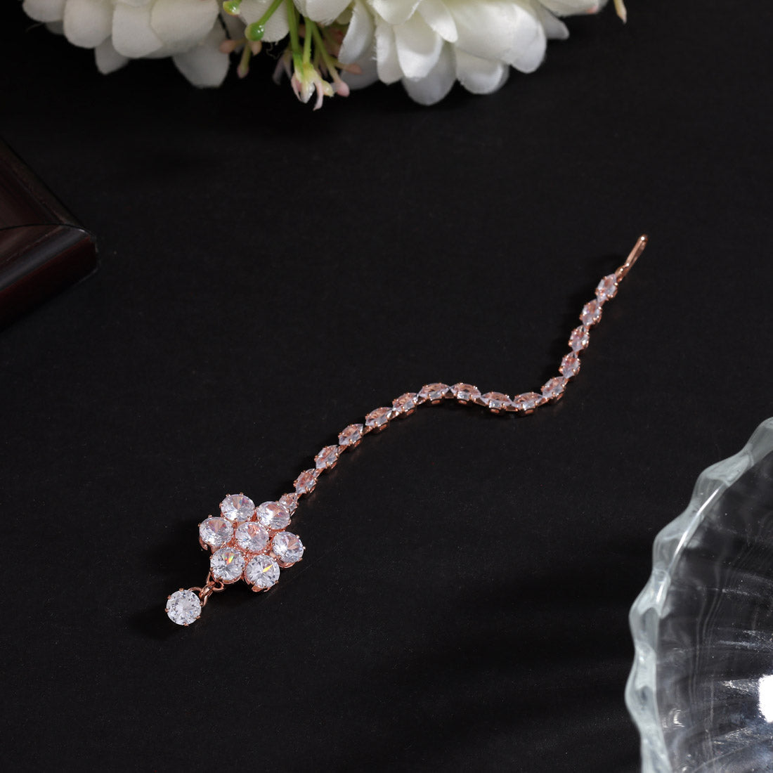 White Color 6 Pieces Combo Of Stone Maang Tikka (MTK324CMB) Jewellery GetGlit