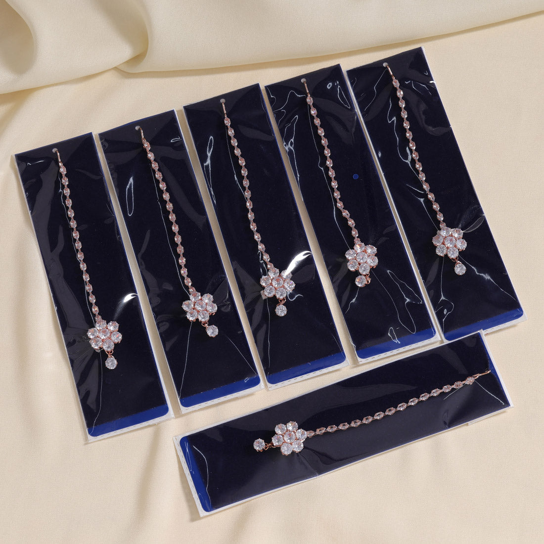 White Color 6 Pieces Combo Of Stone Maang Tikka Jewellery GetGlit