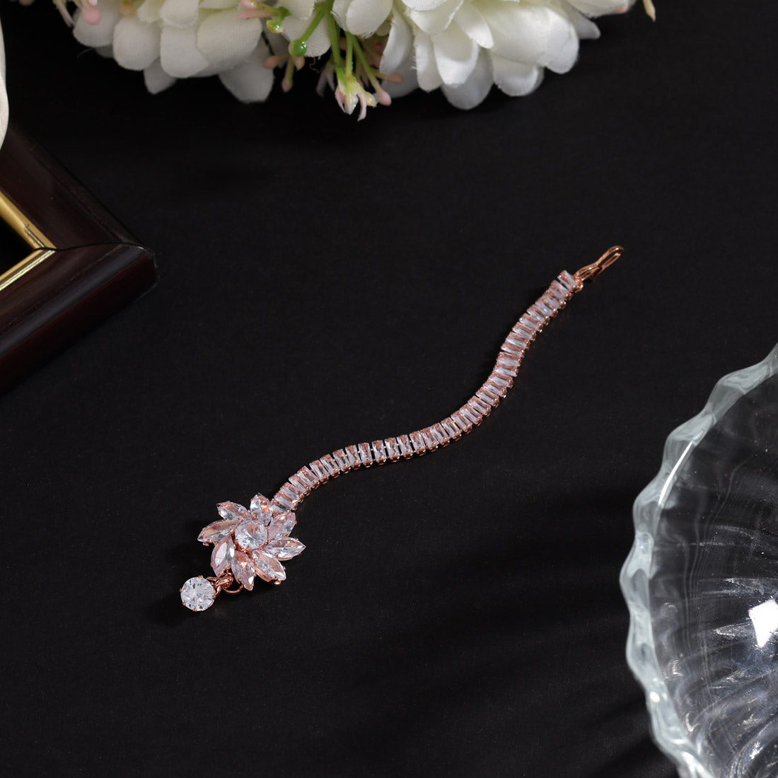 White Color 6 Pieces Combo Of Stone Maang Tikka (MTK325CMB) Jewellery GetGlit