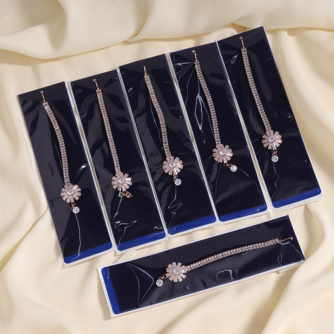 White Color 6 Pieces Combo Of Stone Maang Tikka (MTK326CMB) Jewellery GetGlit